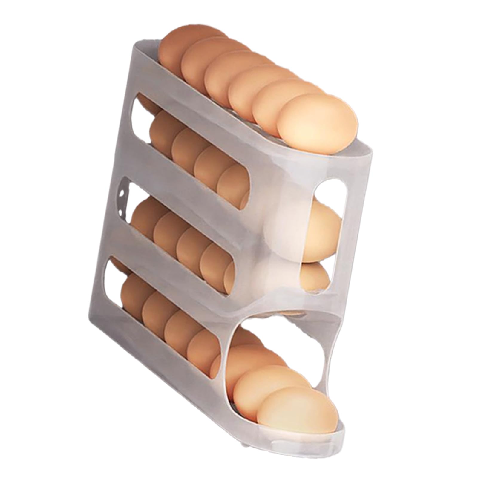 LUCKGONI 4 Tiers Eggs Holder Organizers With Slide For Efficient Refrigerator Storage And Space Saving