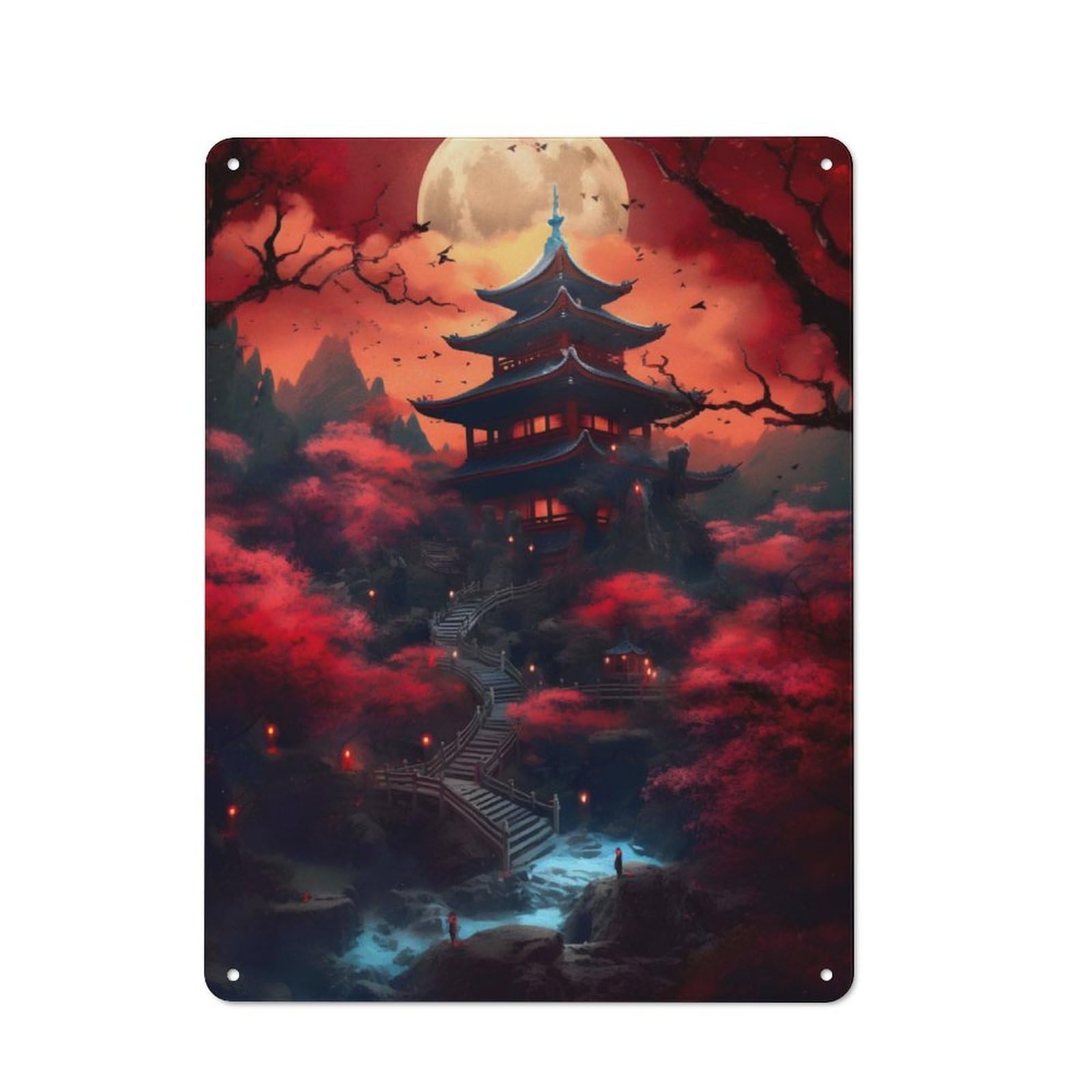 Junmoney Fantasy Japan 01 Industrial-Style Metal Plaque 40X30cm For Workshop Wall, For Vintage Wall Decor Fans, For Themed Room Decoration