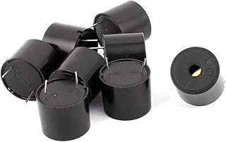Aexit 8 Pcs Security & Surveillance 23mmx19mm 3-24V Electronic Continuous Alarm Horns & Sirens Buzzer Black