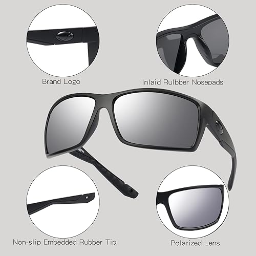 Miniatura 4 de Gafas de sol deportivas polarizadas para hombres y mujeres, con acabado retro, gafas de sol para hombres, gafas de sol cuadradas UV 18150