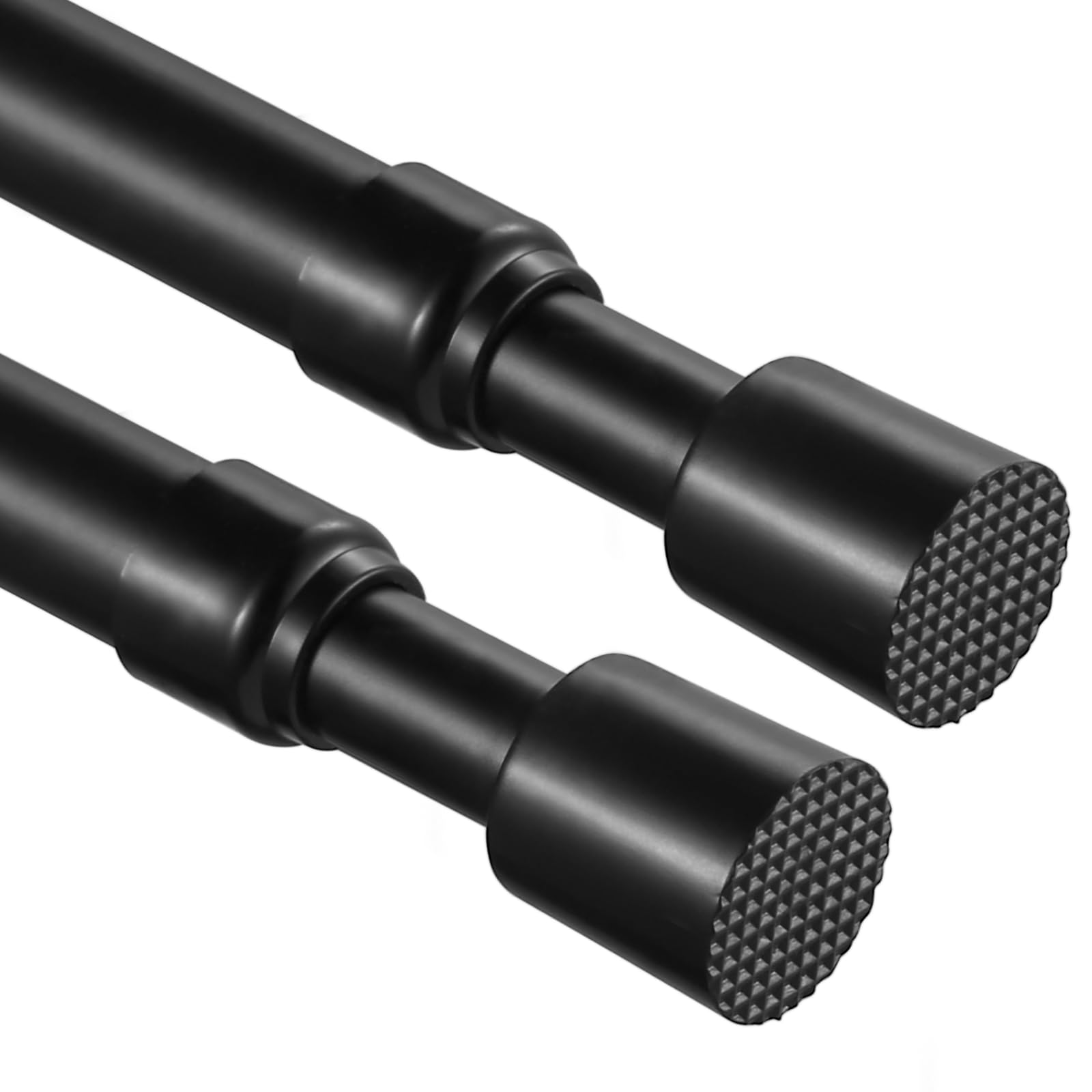 2 Pcs Tension Rod, OEH Tension Curtain Rod, No Drilling Rustproof Tension Rods for Windows 22 to 35 inch, Small Tension Rod, Adjustable Tension Rods for Closet, Windows, Kitchen, Black (22-35 inch)