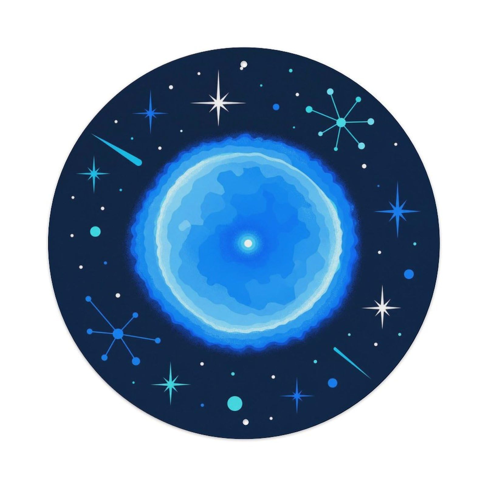 Cosmos Celestial NGC 7662 Blue Orb Nebula Astral Metal Tin Sign Plaque Wall Decor for Cafe, Man Cave, Club Bar, Office, Home Garden Round Metal Poster 8x8Inch