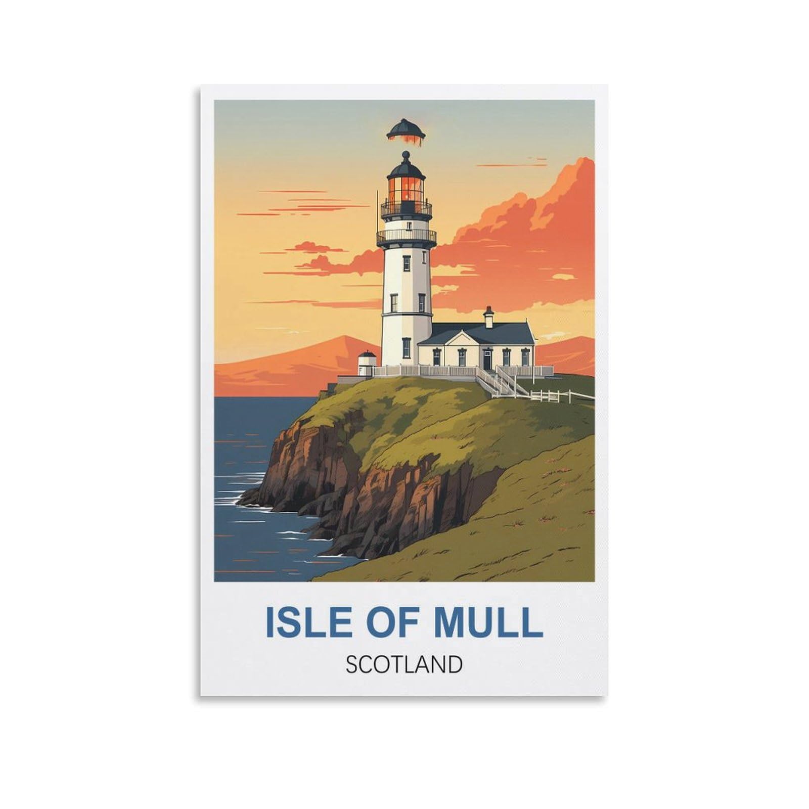 EZMLFA DIY Diamond Painting,Isle of Mull Scotland 5D Landscape Diamond Painting Kits for Adult, Gem Art Crystal Art Kits for Adults, for Home Wall 30x40cm