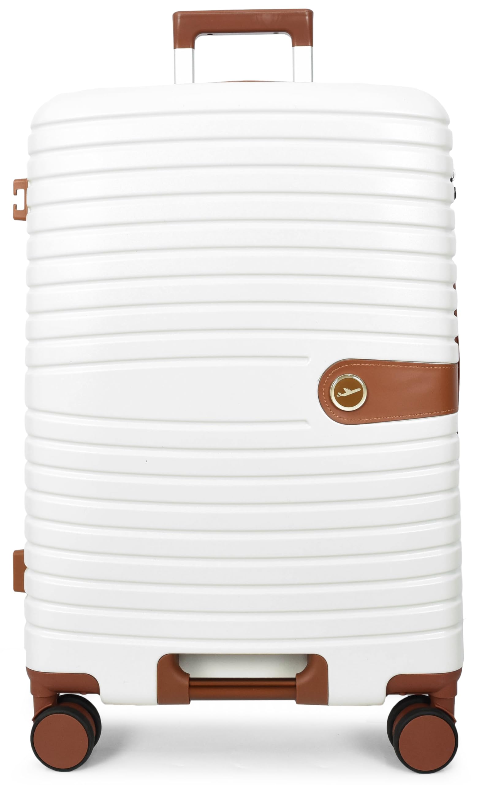 House Of Leather Valigia rigida a quattro ruote Durban, bianco, Medium 24", Hardside - Valigia espandibile con ruote girevoli