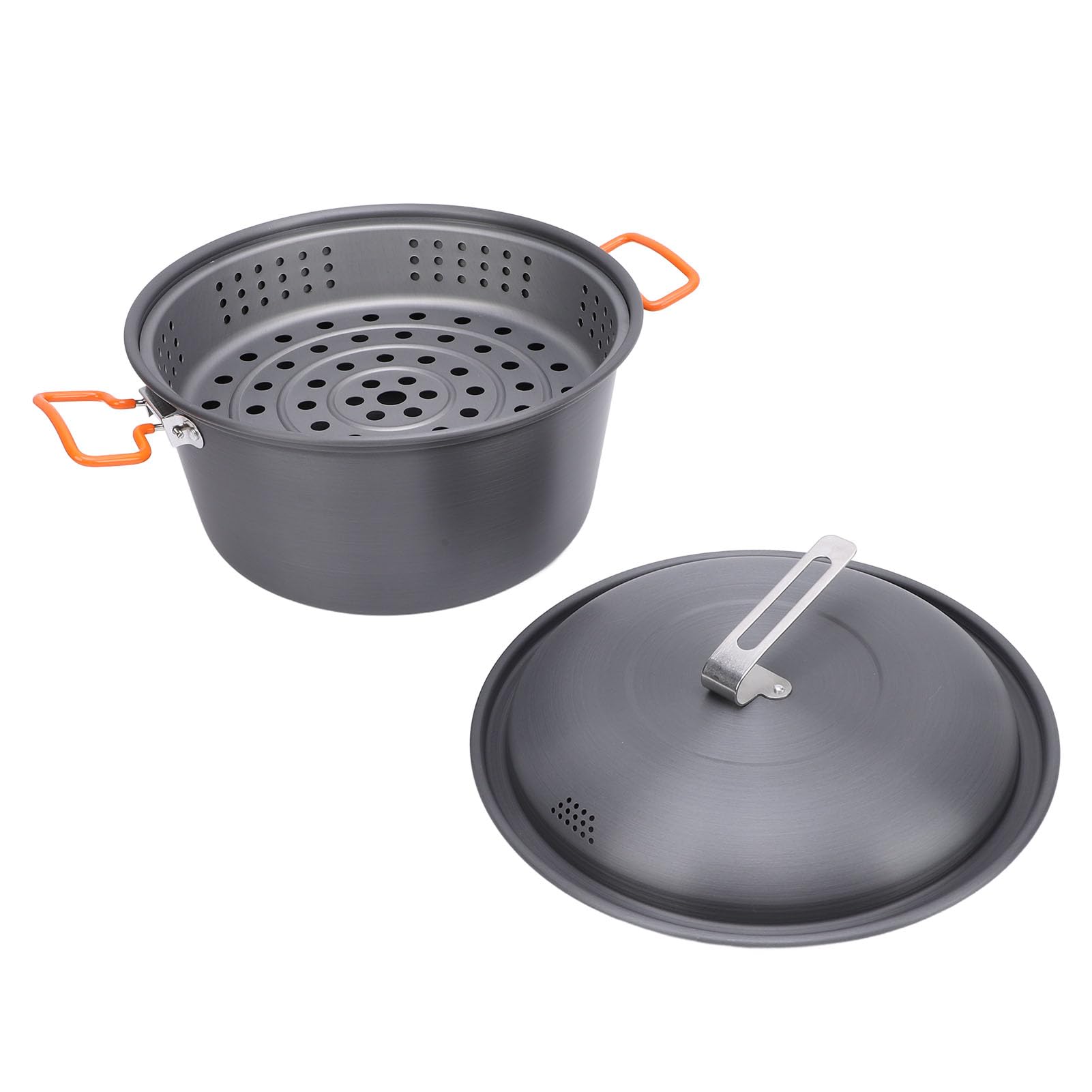Garnek Kempingowy 5 L Garnek do Gotowania na świeżym Powietrzu o Dużej Pojemności Stop Aluminium Stal Nierdzewna Przenośne Naczynia na Ognisko do Grillowania Gotowanie Parze Piknik