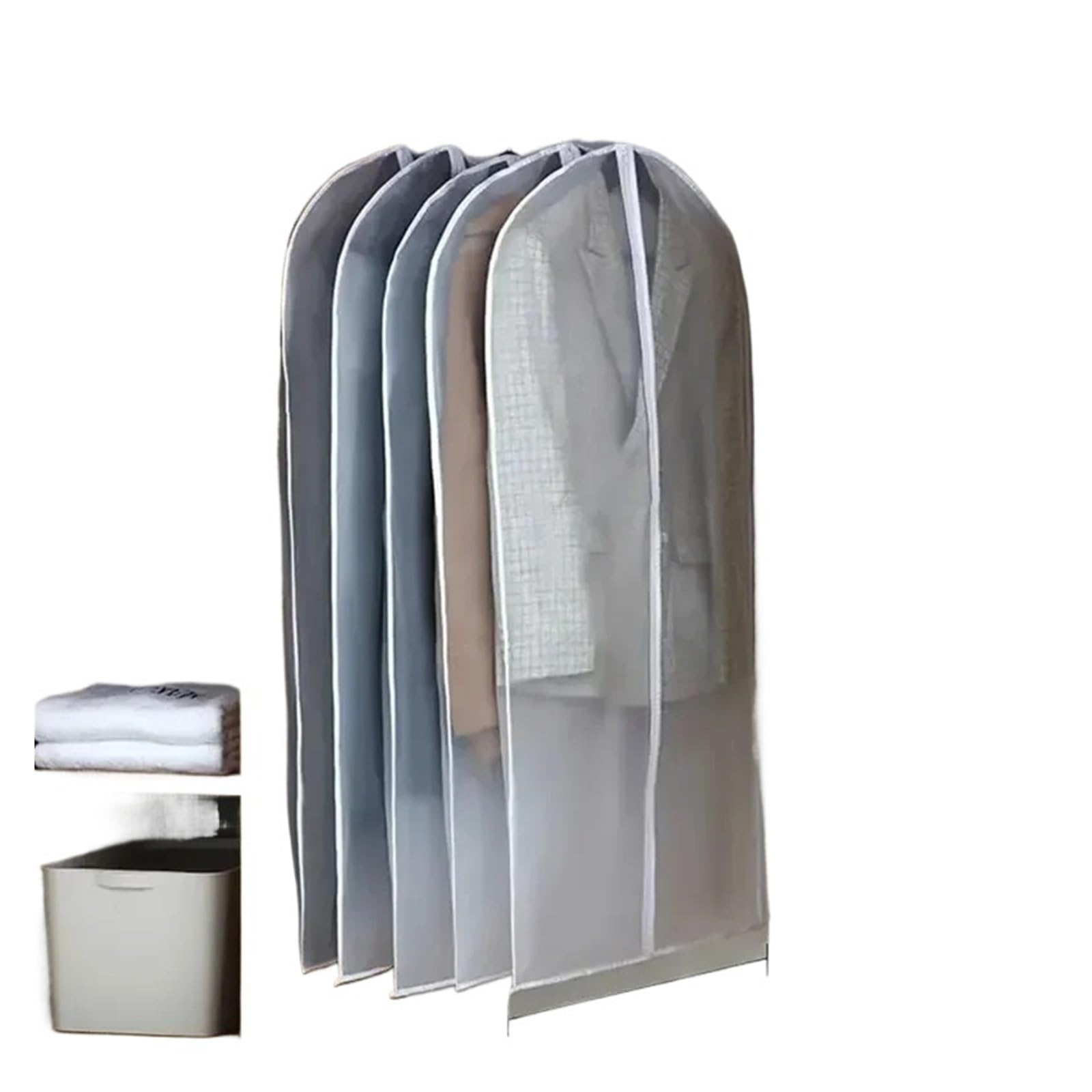 clothes dust bag 1-5PCS Clothes Dust Cover Transparent Thickened Washable Bag PEVA Household Coat Suit Hanging for home(60x120cm,3PCS)
