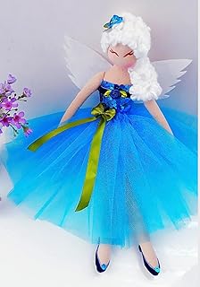 45cm Angel Tree Topper Christmas, Handmade, Fairy Angel With Wing For Christmas Decorations, Xmas Tree Ornament, Rag Dolls Gift (06-45CM)