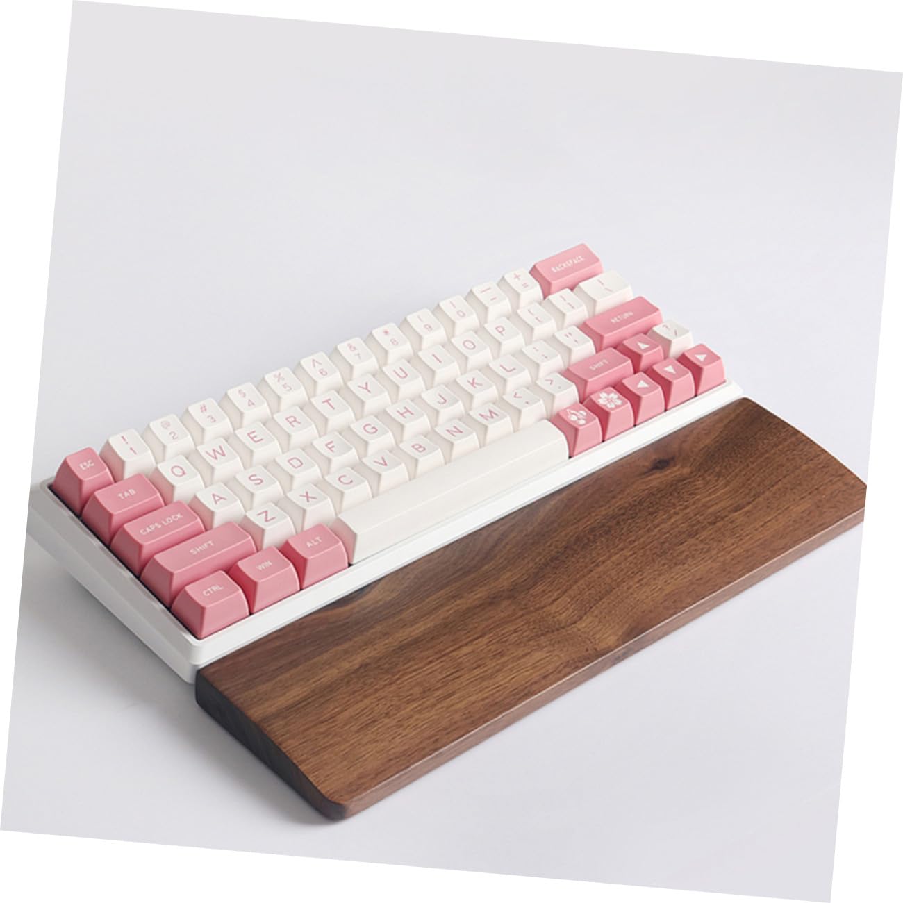 STOBAZA Handgelenkauflage aus Walnuss Holz für Tastatur und Laptop Ergonomisch Gestaltet Natürliche Holzstruktur 440x80mm Lindert Schmerzen Beim Tippen