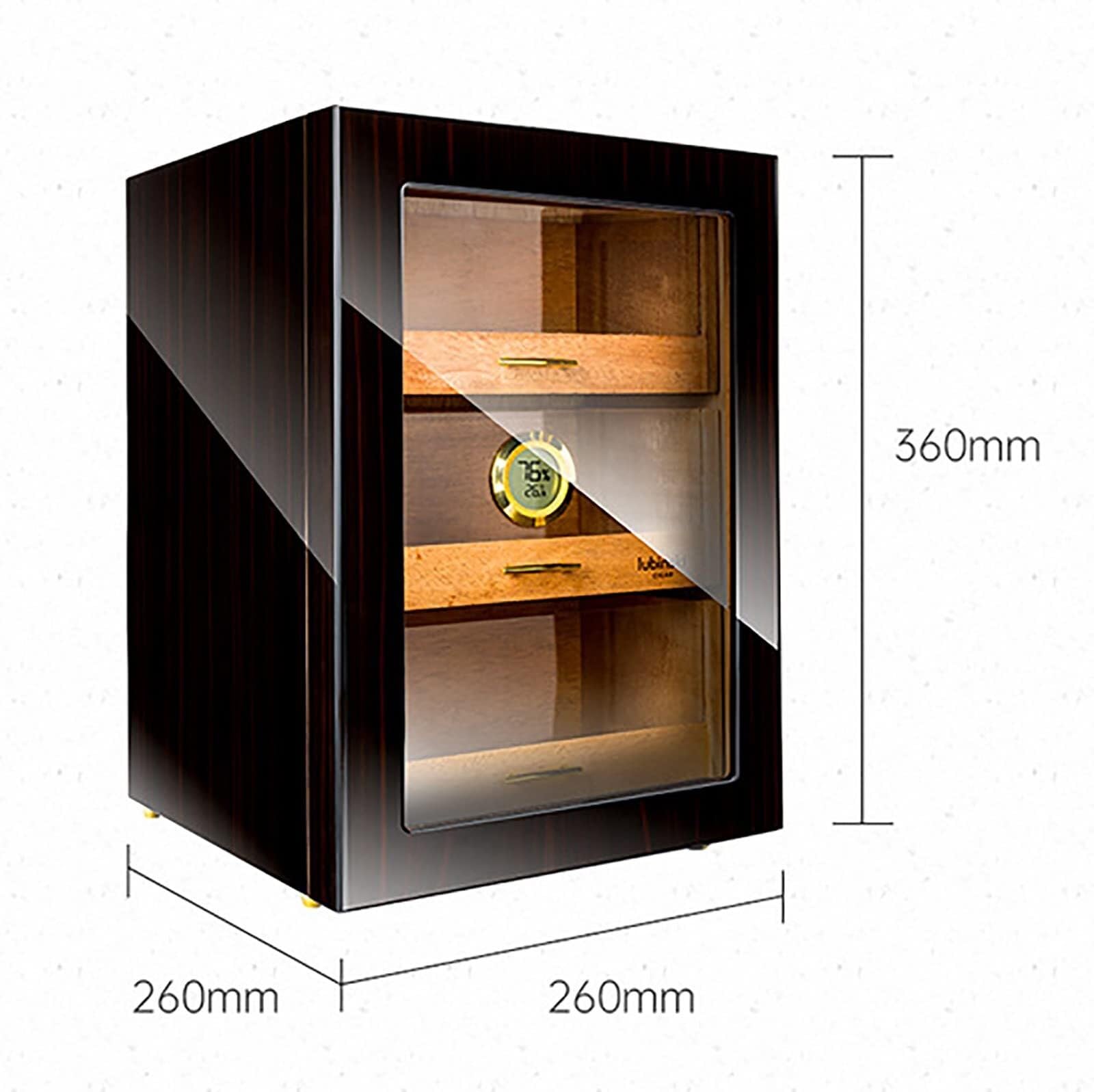 Humidor aus Zedernholz mit Hygrometer und Luftbefeuchter – Platz für 80–100 Zigarren, durchsichtiges Fenster für einfache Sicht