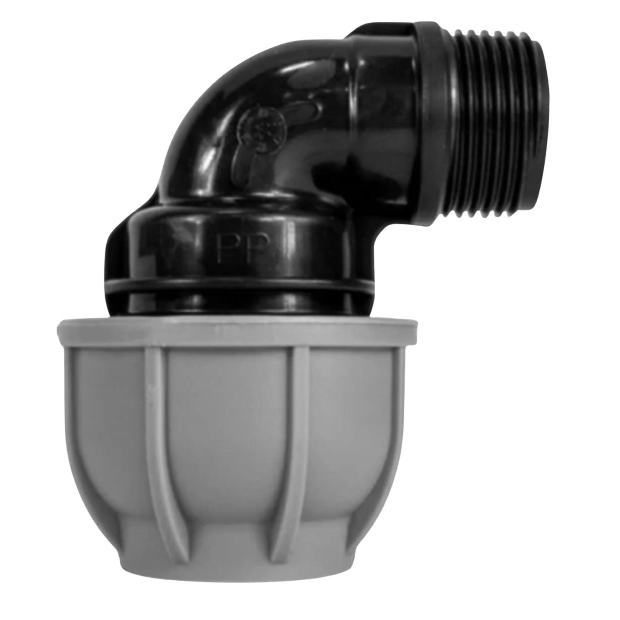 Mypurecore You At The Core Black Mypurecore Mdpe Compression Fitting 20-50Mm – Straight, Elbow, Tee, Stop End & Valve – Bsp Threaded Water Pipe Connector – Leak-Proof Irrigation For Blue Pipe (Elbow 25Mm X 1/2” Bspm)