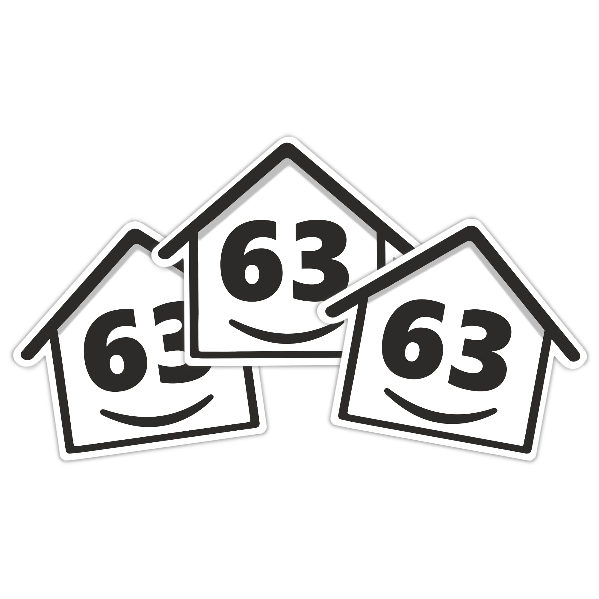 3 x Bin Numbers for Wheelie Bins, 1-99, 15cm ‘Happy House’ Design Dustbin Stickers, Easy Application Stick On Number Stickers - Weatherproof Self Adhesive Vinyl, Black (21) — view 81