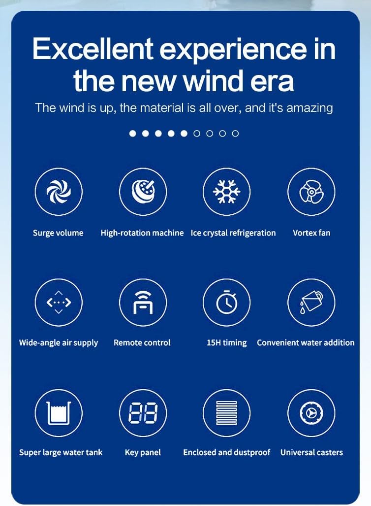 3-IN-1 Portable Air Conditioners, Evaporative Air Cooler w/Remote & 3 Speeds, Windowless Air Conditioner, 2 Gal Tank & 4 Ice Packs for 45H Cooling, Quiet Portable AC for Room Bedroom Office white