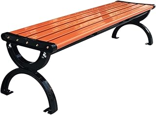 Banco de jardim ao ar livre, banco de jardim de parque de terraço Cadeira de varanda à prova de intempéries, banco de varanda de lazer com braços e encosto, assento de ripas ao ar livre com madeira m