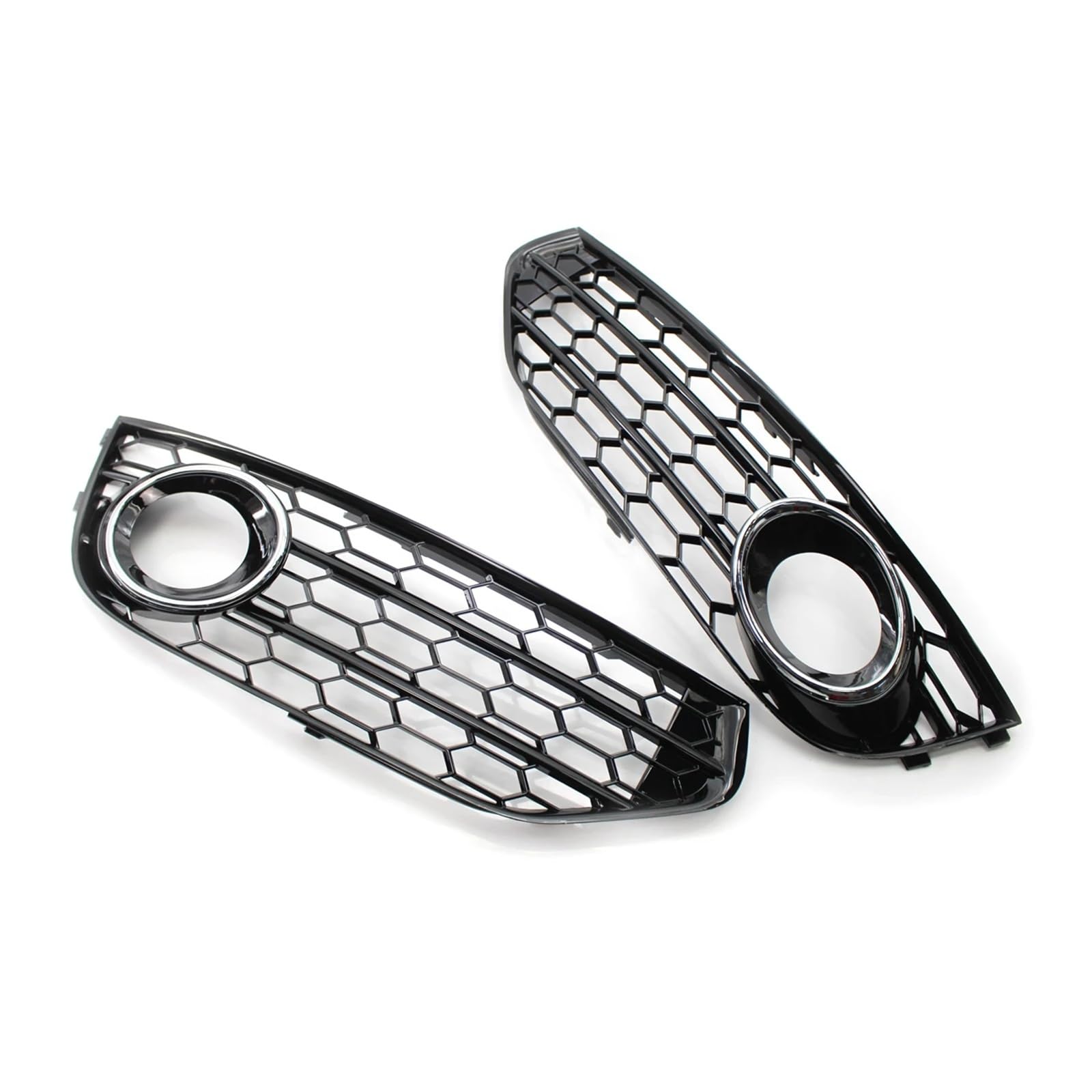 Fit For A-u-d-i A4 B8 B8.5 Allroad Quattro Wagon Fog Lamp Style Car Front Bumper Lower Grille Fog Light Grill(Chrome)
