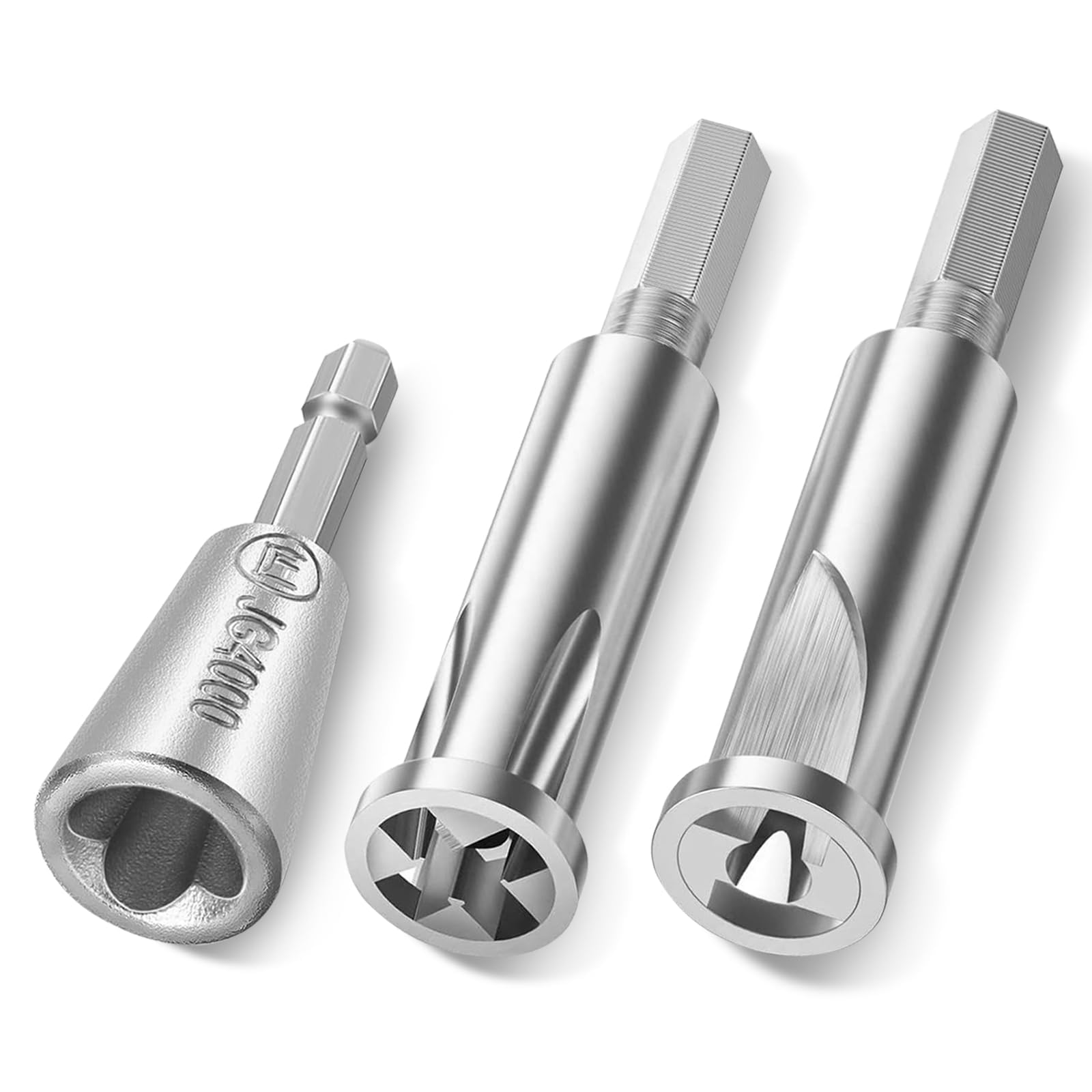SUNJOYCO Wire Twisting Tools, 3PCS Hex Shank Cable Wire Stripper and Twister, Wire Nut Twister Spin Twist Wire Connector Socket, Electrician Wire Stripping and Twisting Tool for Power Drill