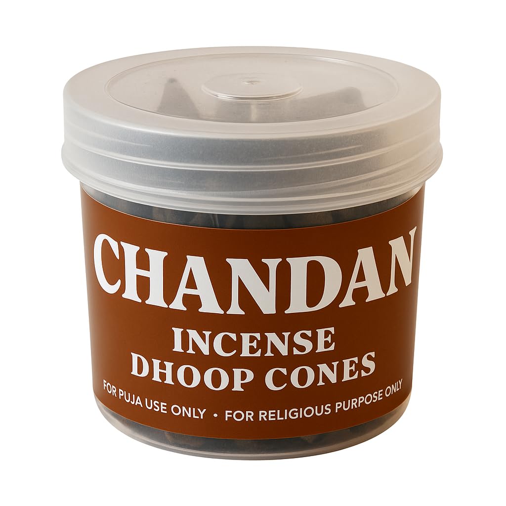 TFS Chandan Dhoop Cones – Natural Sandalwood Scented Dhoop for Pooja, Meditation & Aromatherapy | Pure Chandan Fragrance | Chemical-Free | Long-Lasting Aroma