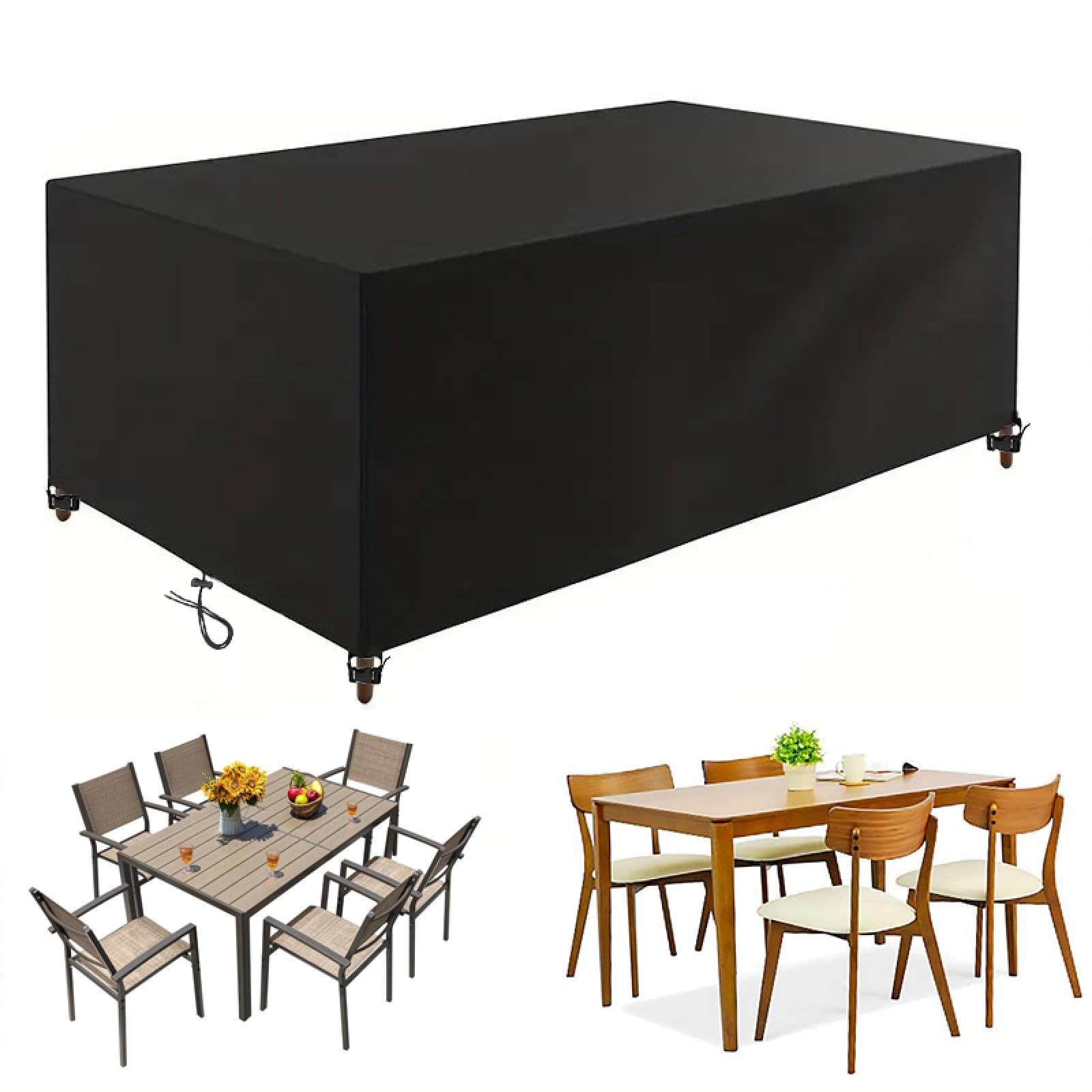 HSFFBHFBH Housse Table De Jardin - 185x120x100cm (LxWxH) Noir