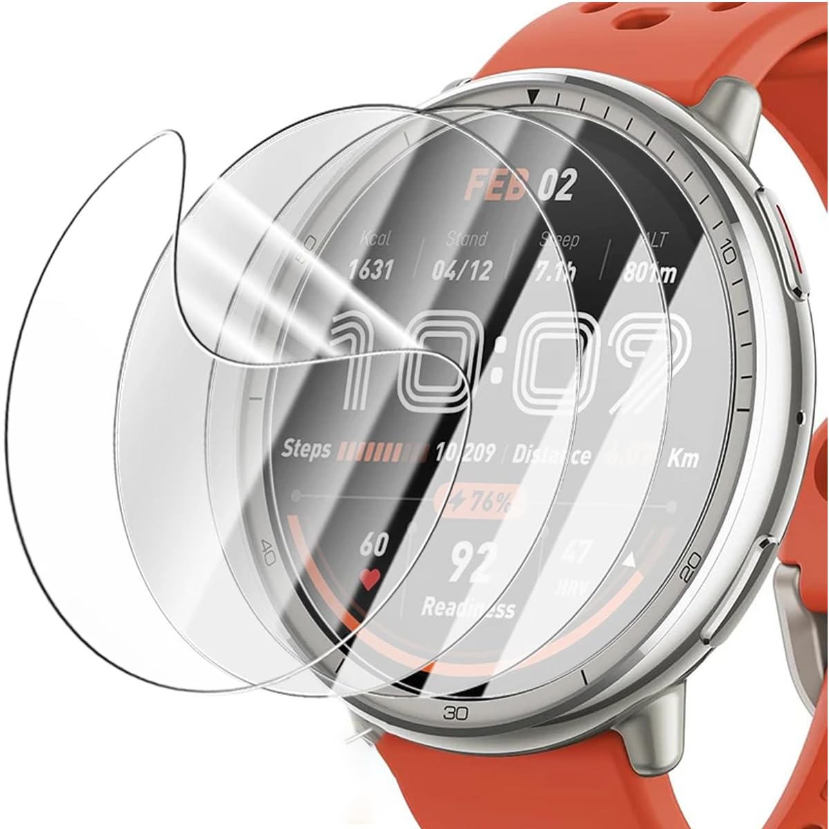 5pcs Película hidrogel Protector de pantalla para Amazfit Balance 2 Smartwatch 47mm, Smartwatch Película tpu de protección transparente flexible de alta definición