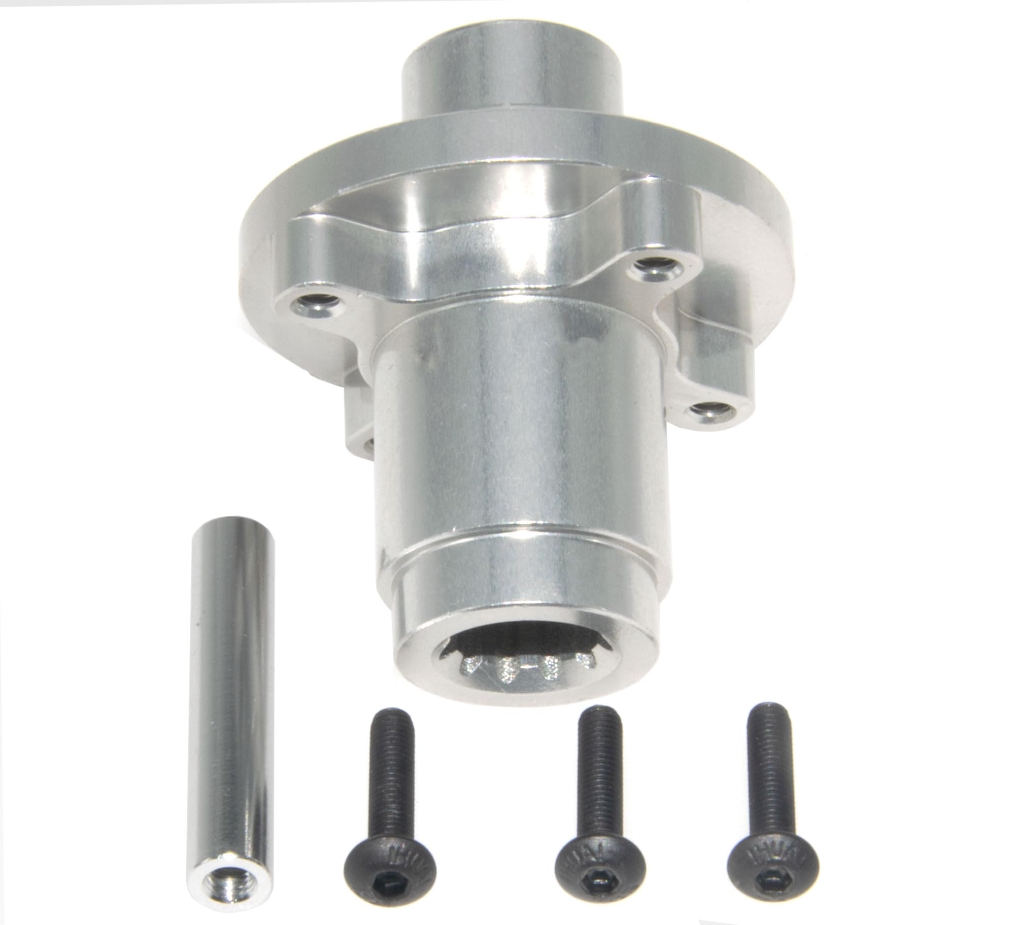 Diff Locker Spool Compatible with Traxxas Cell X-Maxx 6S 8S XRT Off-Road Rc Car Aluminum Alloy Center Front Rear Differential Part(Silver)