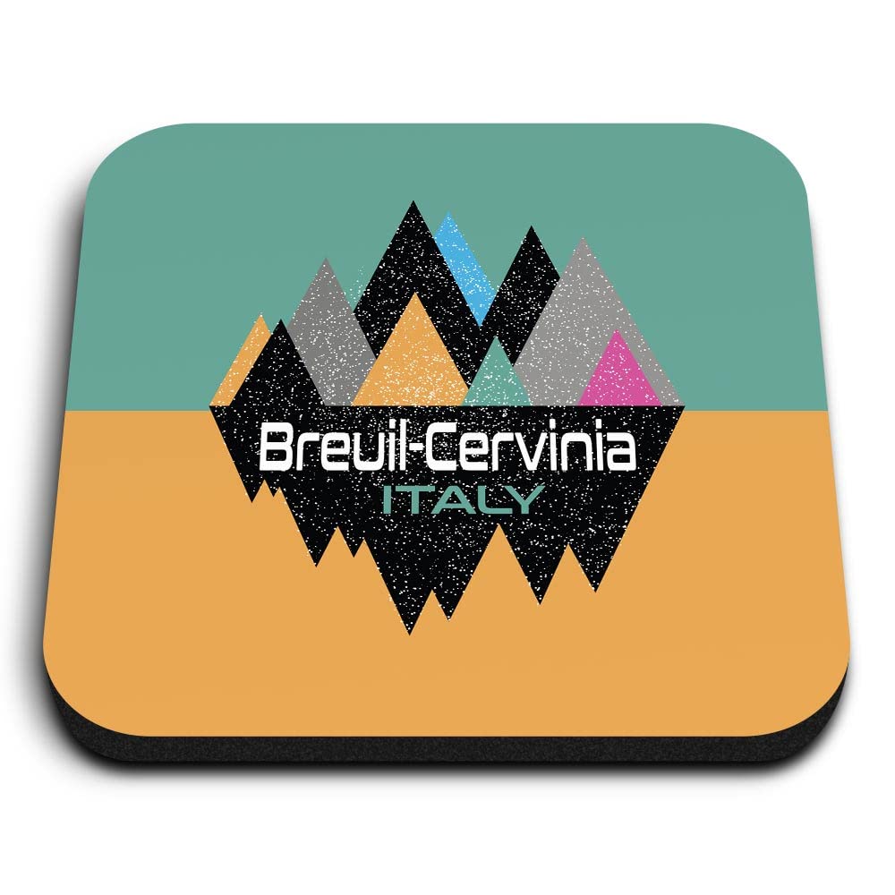 1x Square MDF Magnet 5cm - Breuil Cervini Italy Ski Abstract World - Fridge Locker Office Whiteboard Toolbox #58922