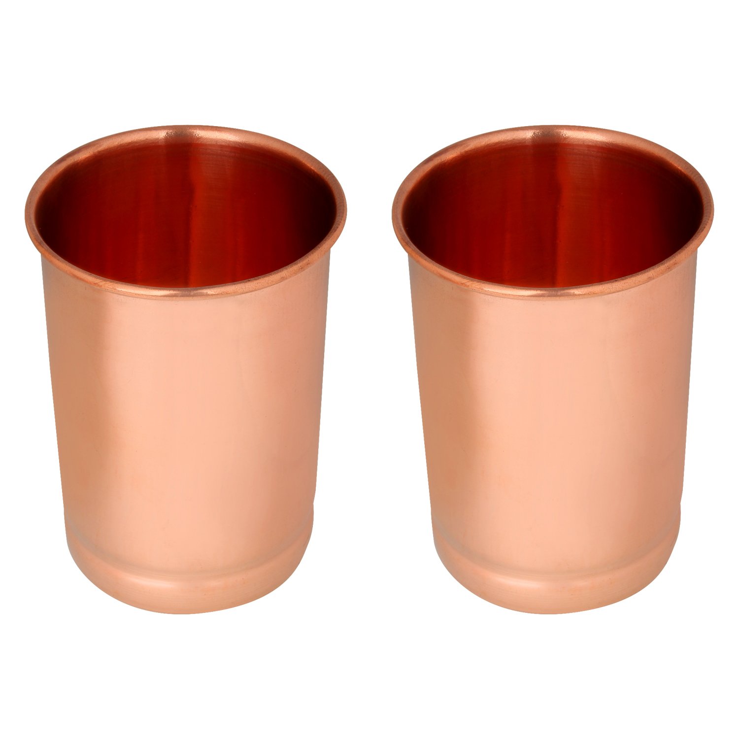 Zap Impex Brown Pure Copper Plain Glasses Moscow Mule Tumbler (Set Of 2) Size 2