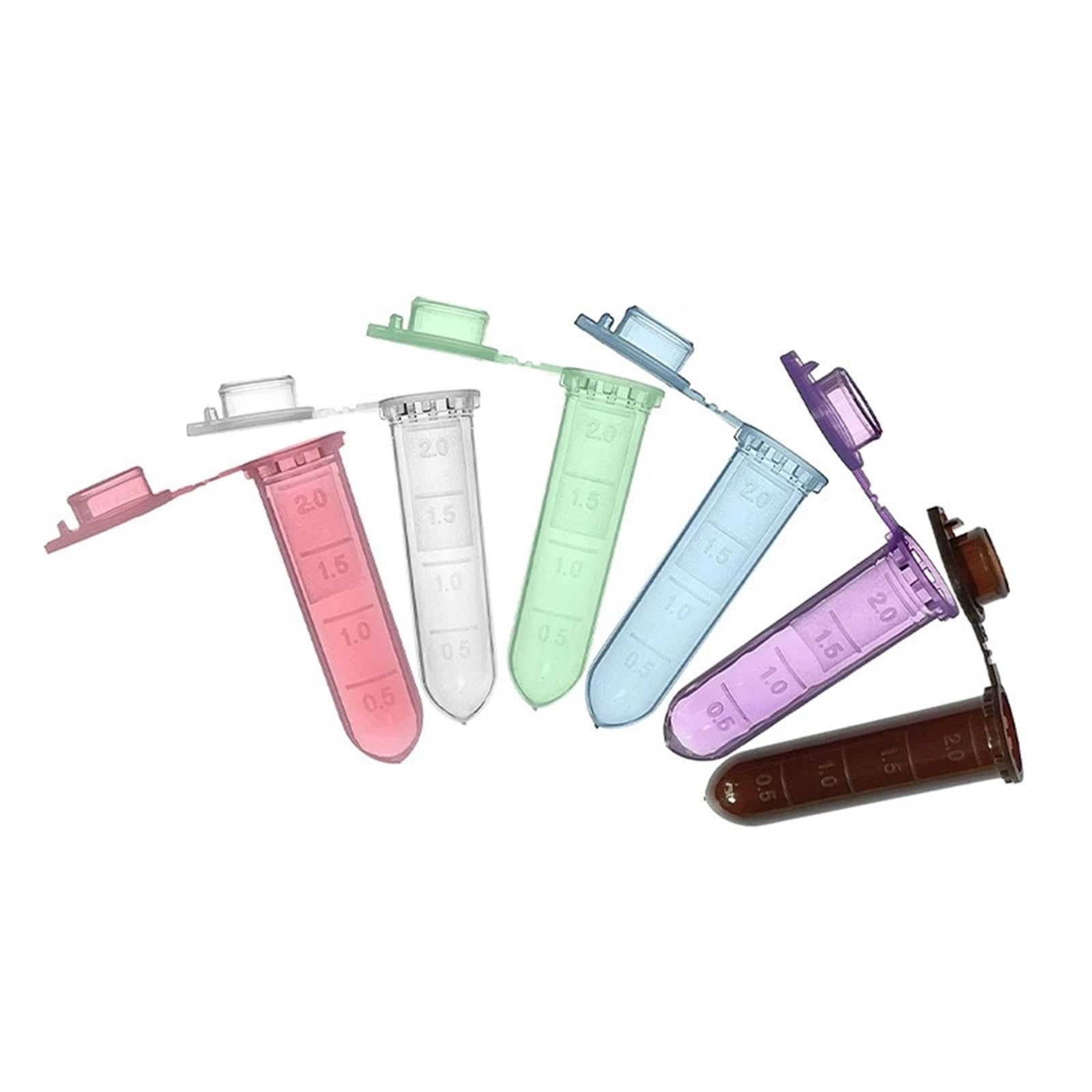Equipo de Laboratorio 500 Uds. Tubos de microcentrífuga de 2ml, Tubos de Prueba de microcentrífuga de Fondo Redondo for Laboratorio (Size : 2ml Brown)