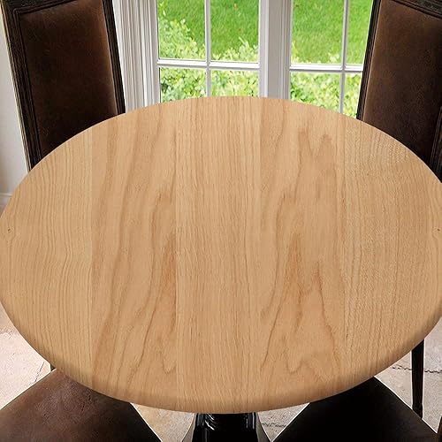 JRMRNEI Mantel redondo ajustable, fragmento de madera, funda de mesa con bordes elásticos, para exteriores e interiores, picnic, patio, decoración