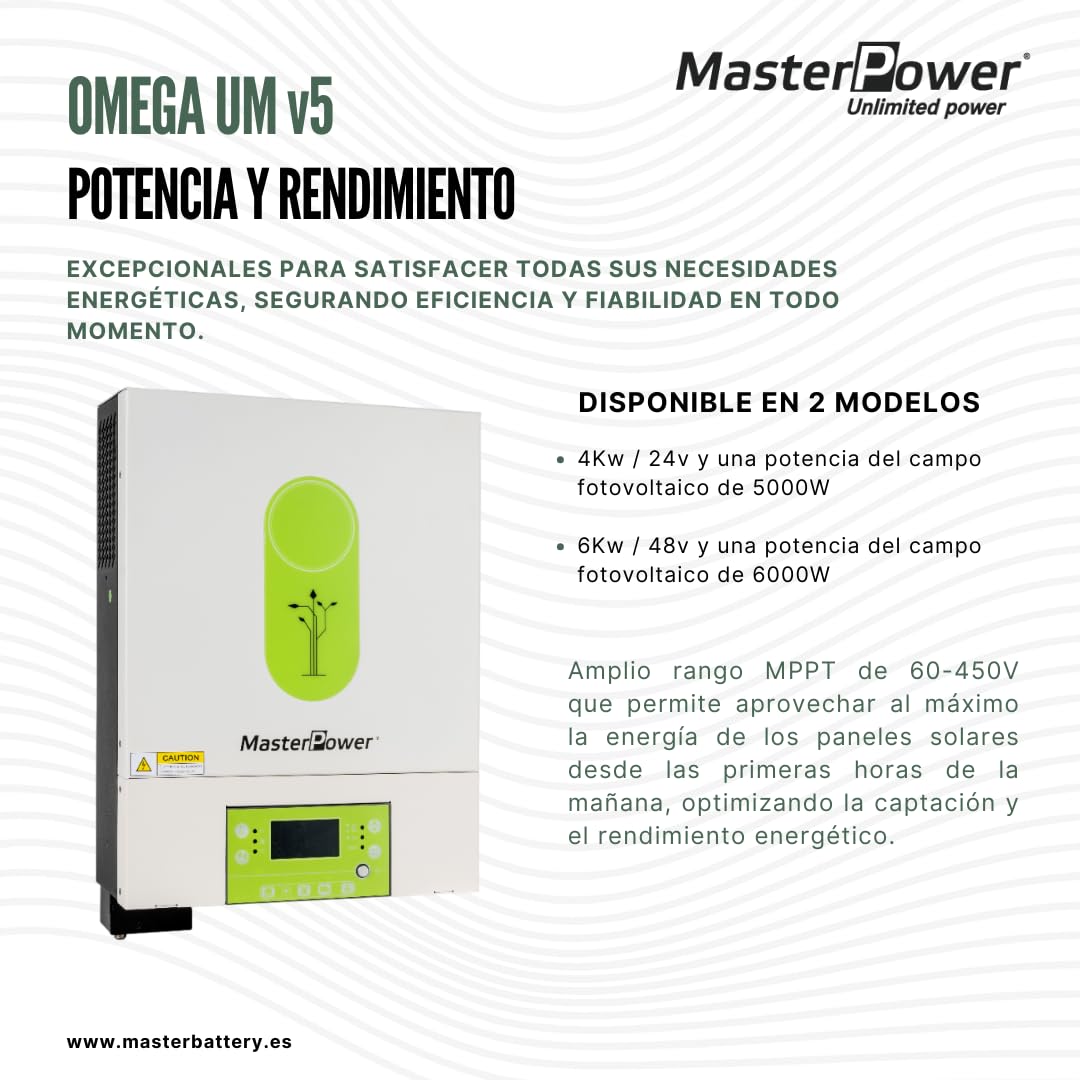Master Power UM-V5 4000 W 24 V MPPT 120A do 5000 W, falownik hybrydowy, z podwójnym wyjściem do inteligentnego zarządzania ładowaniem + WiFi