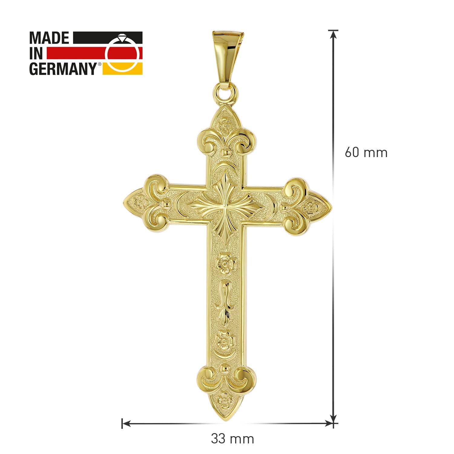 trendor Kreuz-Anhänger Gold 333 (8 Karat) 50 x 33 mm 51996
