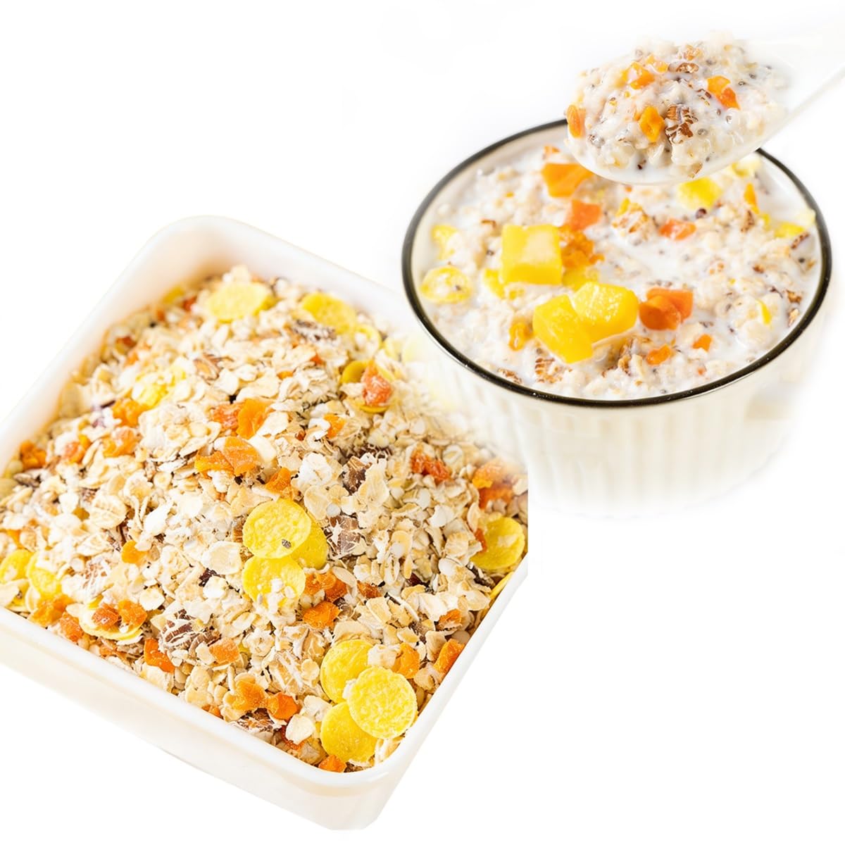 Chiasamen Kürbis Hirse Haferflocken, 1000g Mehrkornmüsli, Proteinreiches Frühstücksporridge, Ballaststoffreich, Schnell Zubereitet