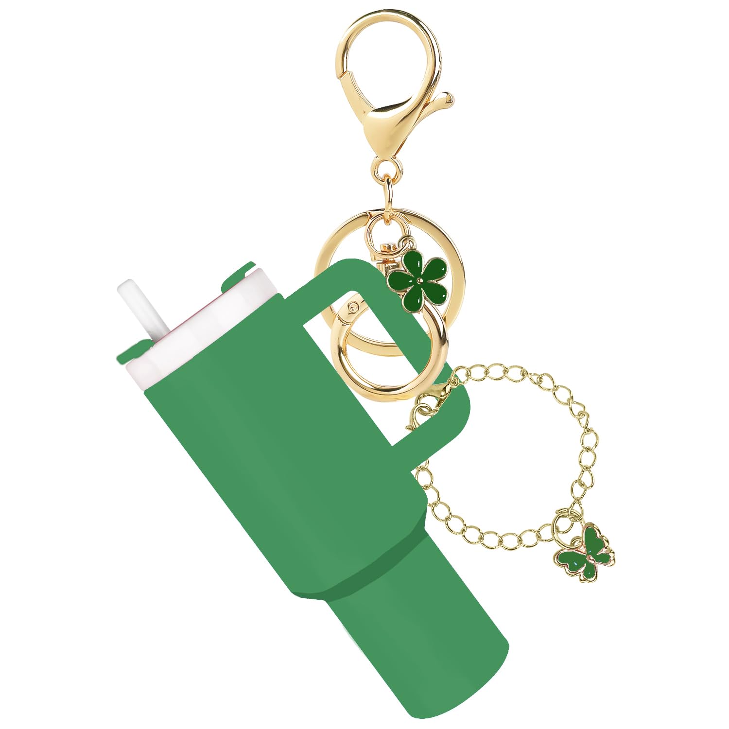 Mini Tumbler Keychain Accessories for Stanley Cup, 2 Way Cute Charms Chapstick Lip Balm Holder for Women Purse Handbag