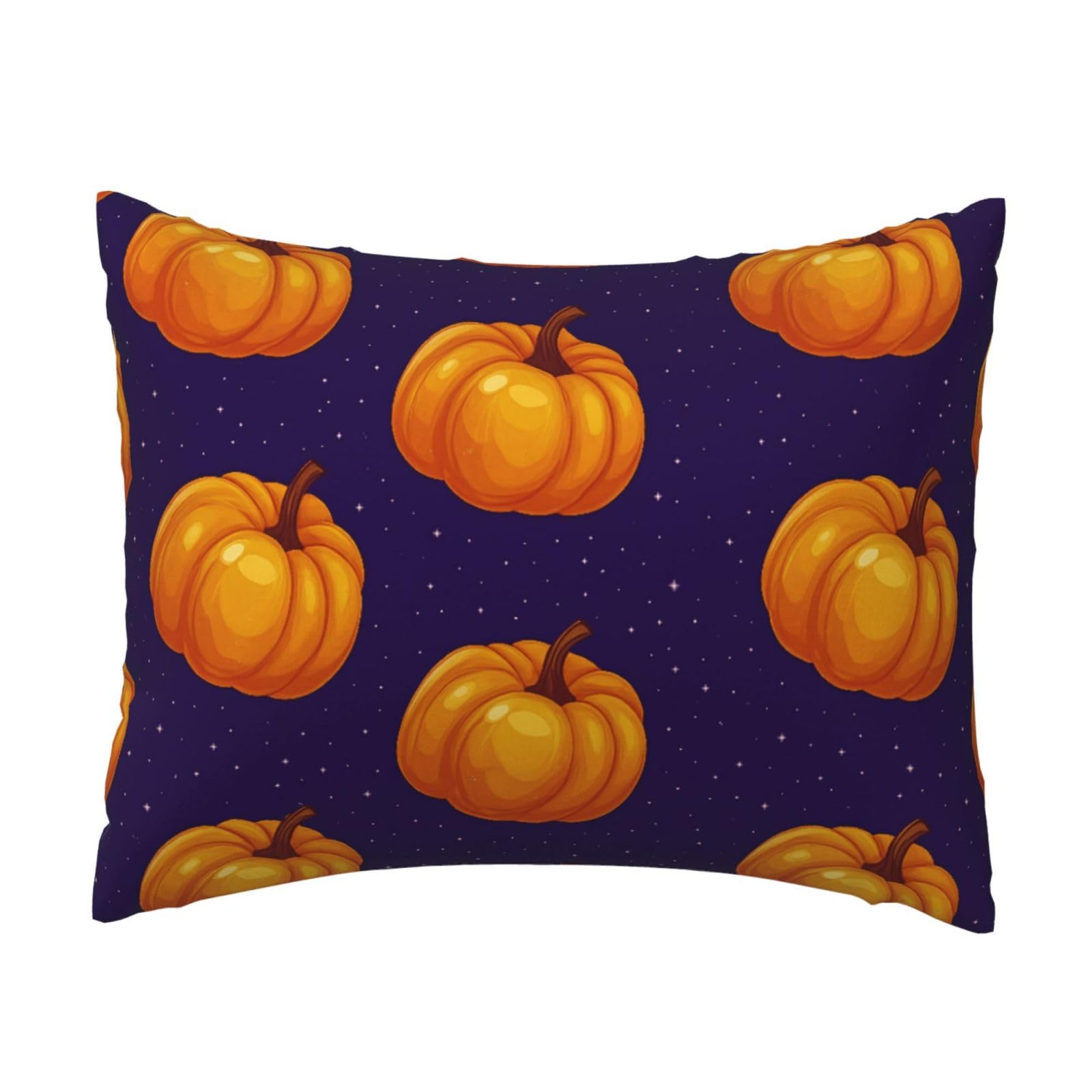 Beautiful Pumpkin and Starry Pillowcase Soft Plush with Zipper Decorative Pillowcovers 16x20 in