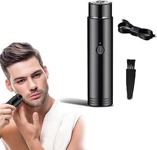 SUPSEA Mini Portable Electric Shaver, Waterproof Pocket Cordless Shaver, USB Rechargeable Rotary Razor, Wet and Dry Use, Mens Rotary Shaver for Travelers Black