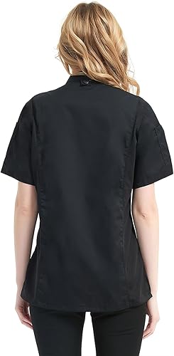 Miniatura 4 de TopTie Chaqueta de chef de manga corta para mujer