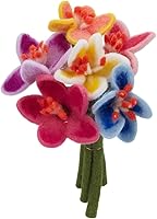 FINGERINSPIRE 6pcs Handmade Felt Lily Flowers Bouquet - 6 Vibrant Colors, Essential Oil Ready, Bendable Stems for Home Decor & Events