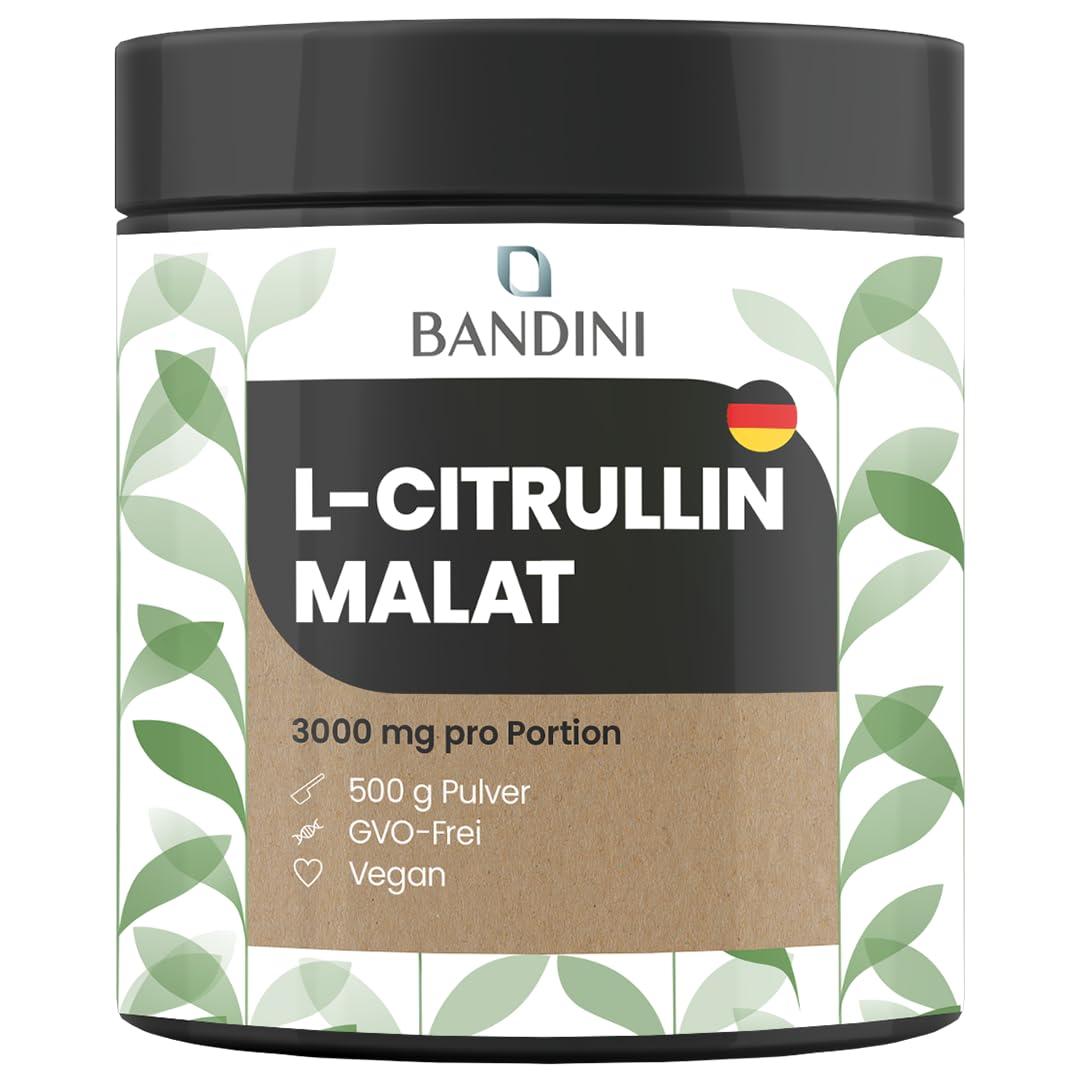Bandini® Hochreines L-Citrullin-Malat | Hochdosiert mit 3 g Citrullin pro Portion | Pre-Workout | Pflanzlich fermentiertes Citrullin | 100% vegane Aminosäure