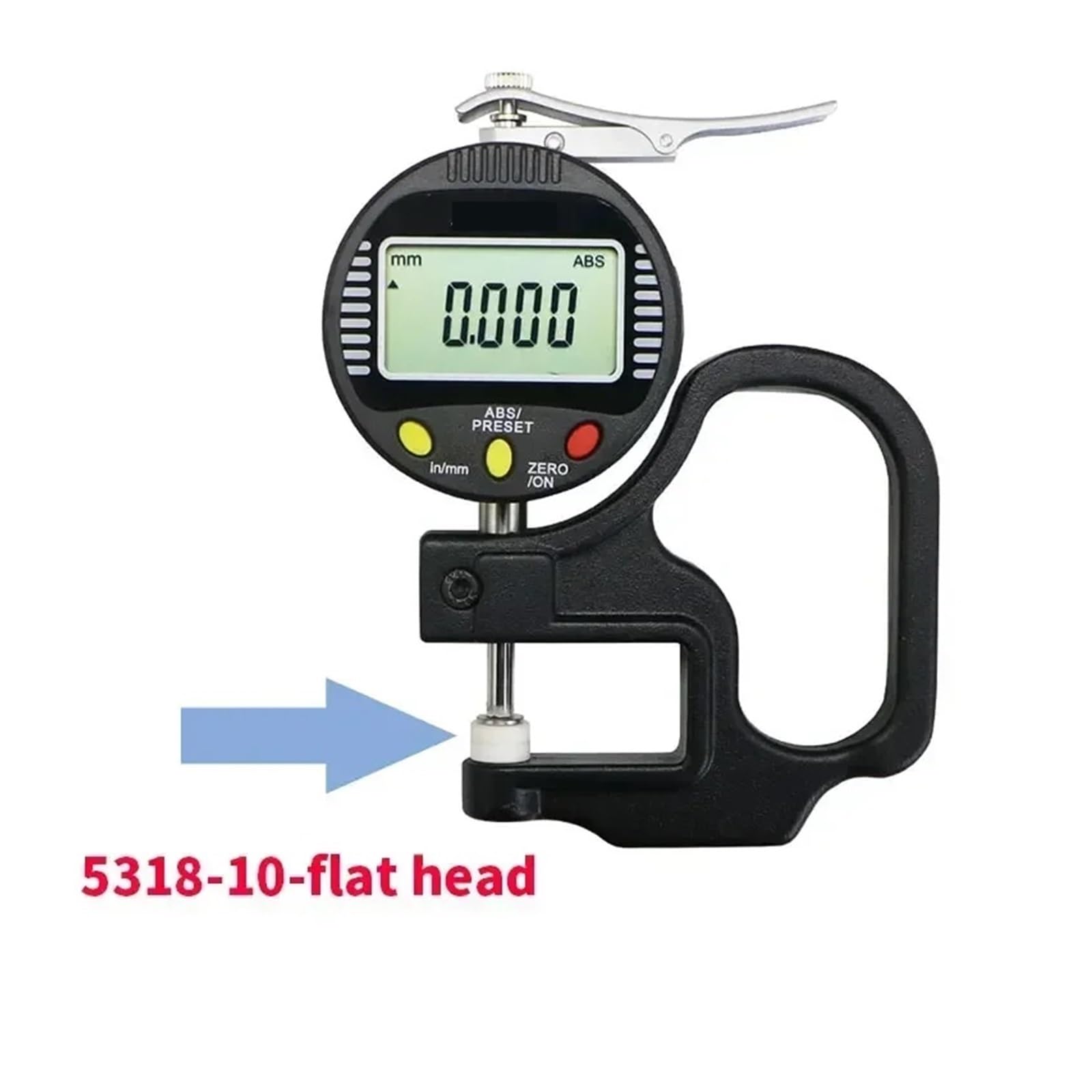 CHBMSS 0.001mm 10mm Digital Thickness Gauge Thickness Measurement Digital(Flat Head)