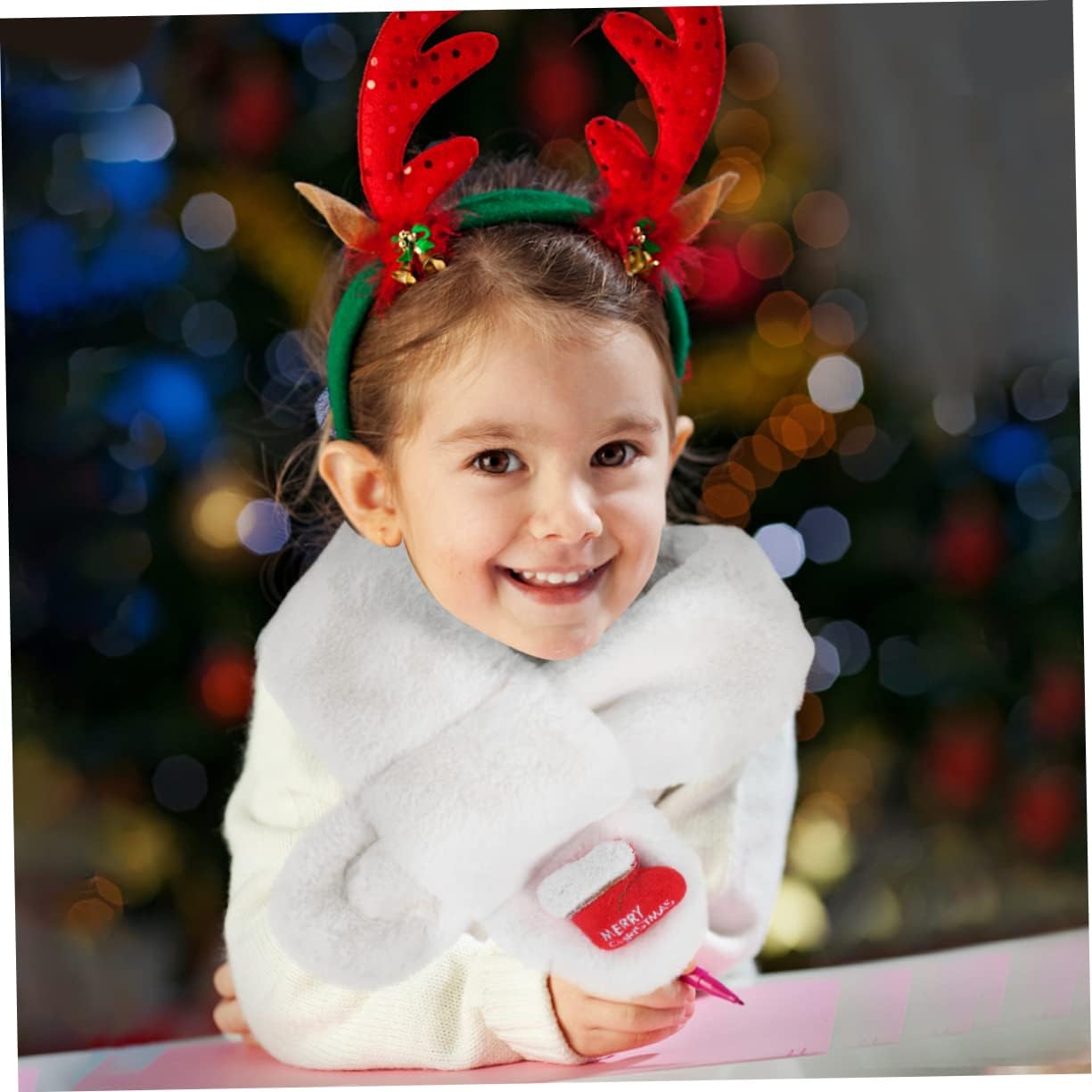 LIFKOME 1 PC Scarf Shawl Plush Christmas Child