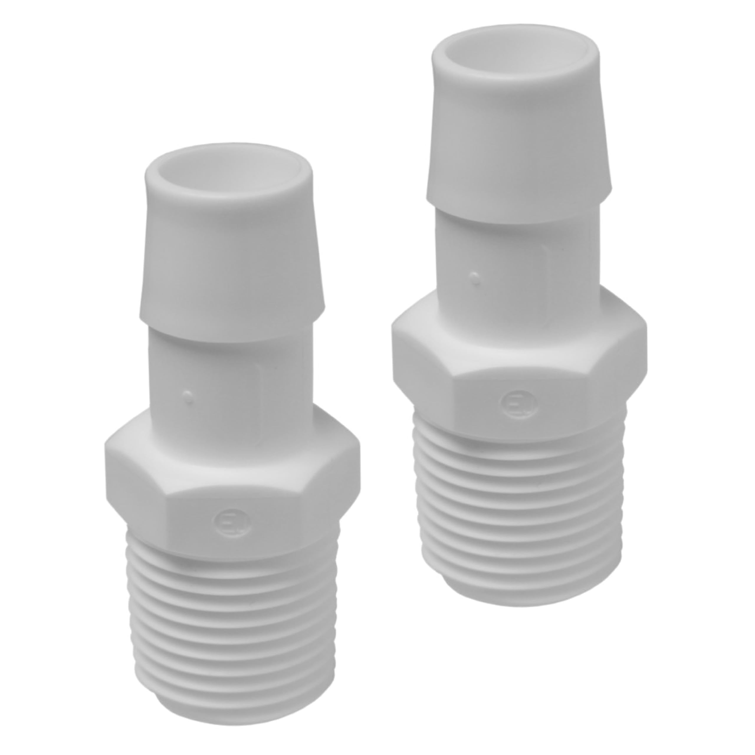 1/2-inch MIPT X 5/8-inch WHITE PP BARB INSERT STRAIGHT (ET170-007, 2 pcs. included)