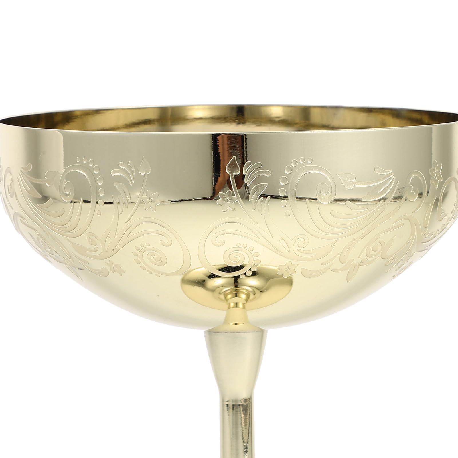 INOOMP Eisschale aus Edelstahl mit Fuß, Graviert, Gold, 1 Stück | Dessertbecher für Eis und Desserts, Isoliert gegen Wärme und Kälte, für Barpartys und Festtafeln