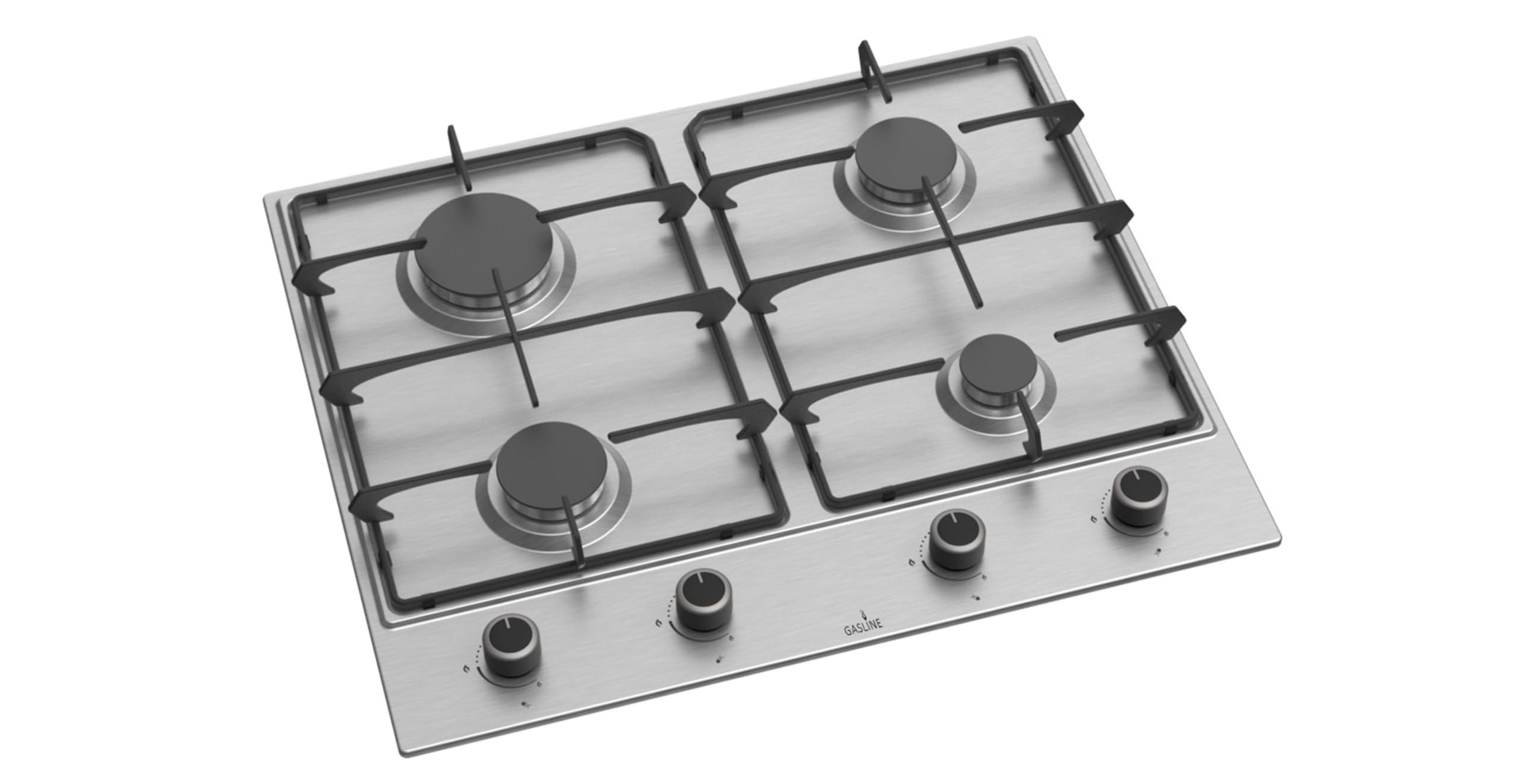 Einbau-Gasherdset mit Backofenumluft und Gaskochfeld, 69 Liter, 60 cm, 4 Brenner, Edelstahl