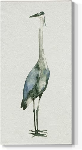 Renditions Gallery Lienzo de naturaleza para pared, decoración moderna, pinturas de garza azul oscuro, glamour, abstracto, romántico, pájaro,