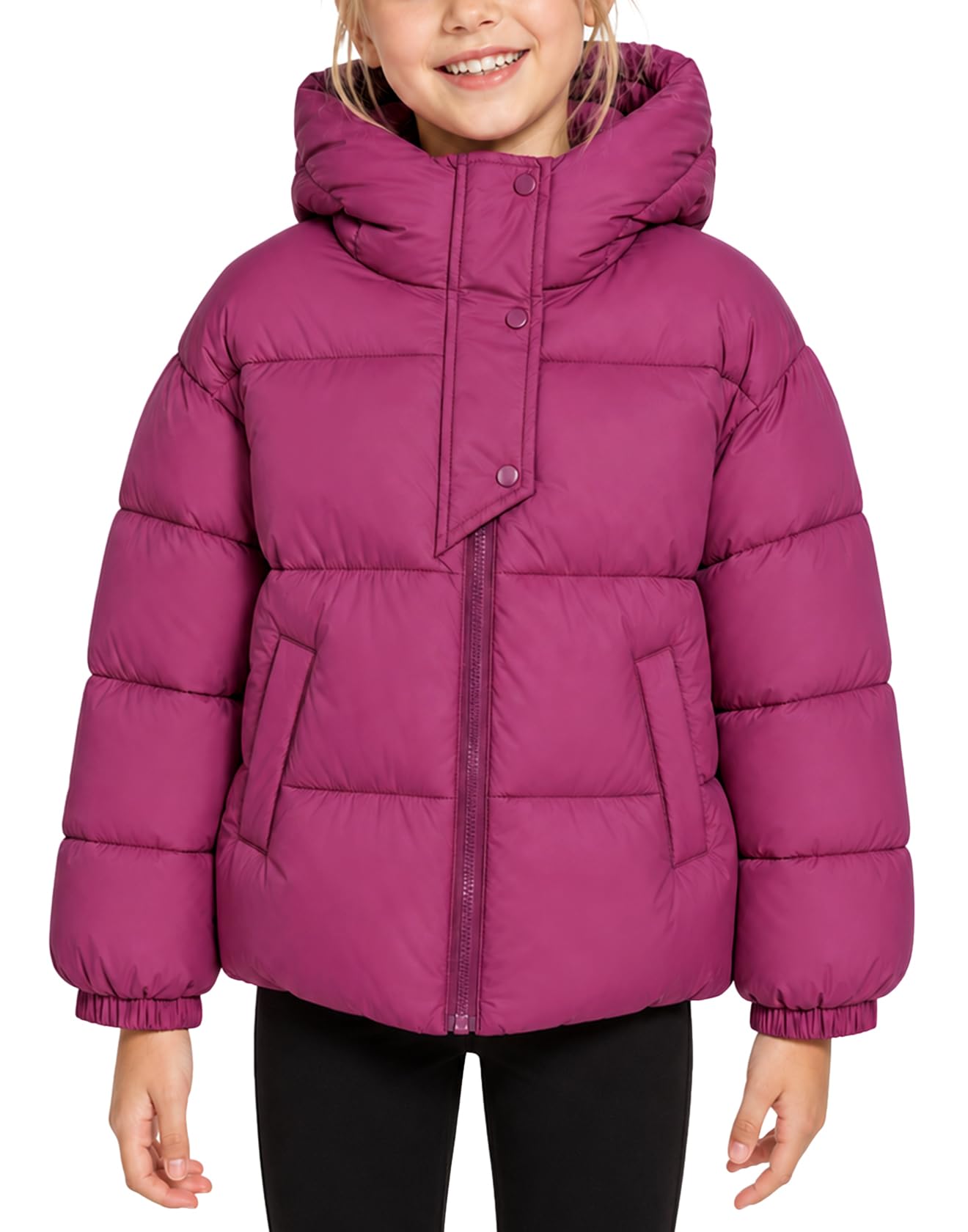 Doudoune Fille Hiver Chaude Manteau Rembourré Enfant Avec Capuche 4-13 Ans