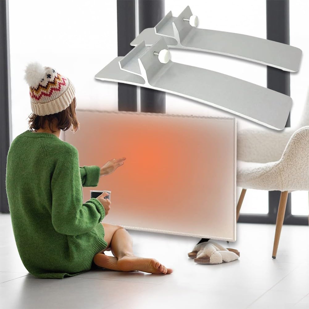 Standfüße für Infrarot-Heizung, Aluminiumlegierung, verstellbare Infrarot-Heizungsheizung, Halterungs-Kit für Infrarot-Heizungen (Silber)