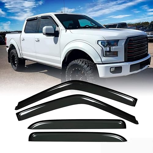 Miniatura 2 de UERST Viseras deflectoras de ventana lateral compatibles con F-150 Supercrew Cab 2015 2016 2017 2018 2019 2020