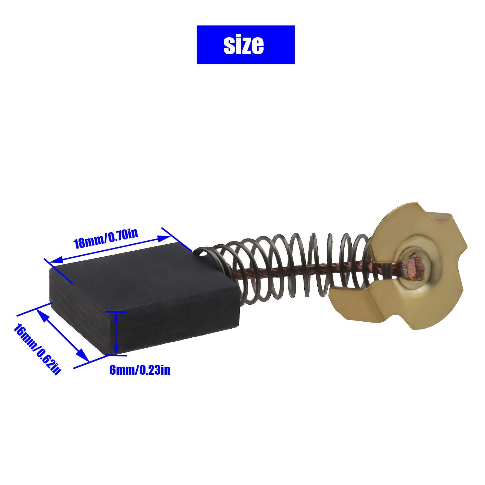2 Paia Spazzole Di Carbone 6x16x18mm Per Martello Demolitore Titan TTB280DRH 1700w - Foto 9