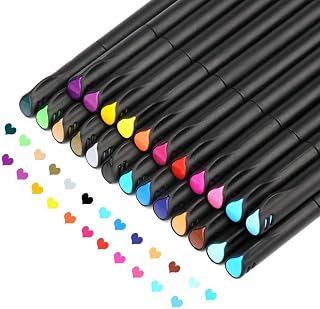 Canetas de planejamento de diário Canetas coloridas Canetas de ponta fina, canetas de cor fina de 0,4 mm para desenho Escrita Coloração de diário, Escola de arte Material de escritório Conjunto de 24 cores sortidas
