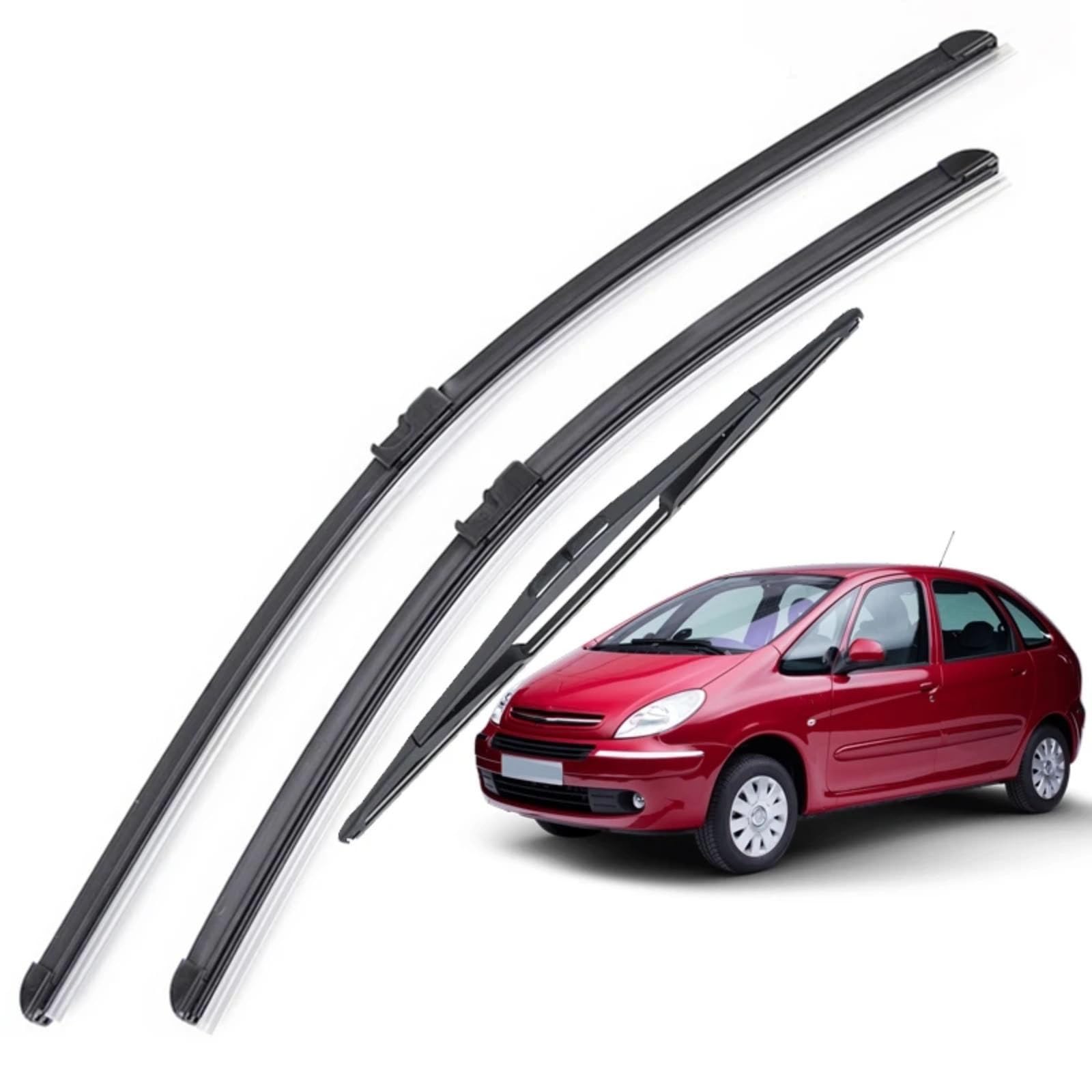 Wischerblätter Auto-Wischerblätter-Set Für Citroen Für Xsara Für Picasso 2005–2010 26"26"16" 3-teiliges Scheibenwischer-Set Vorne Und Hinten