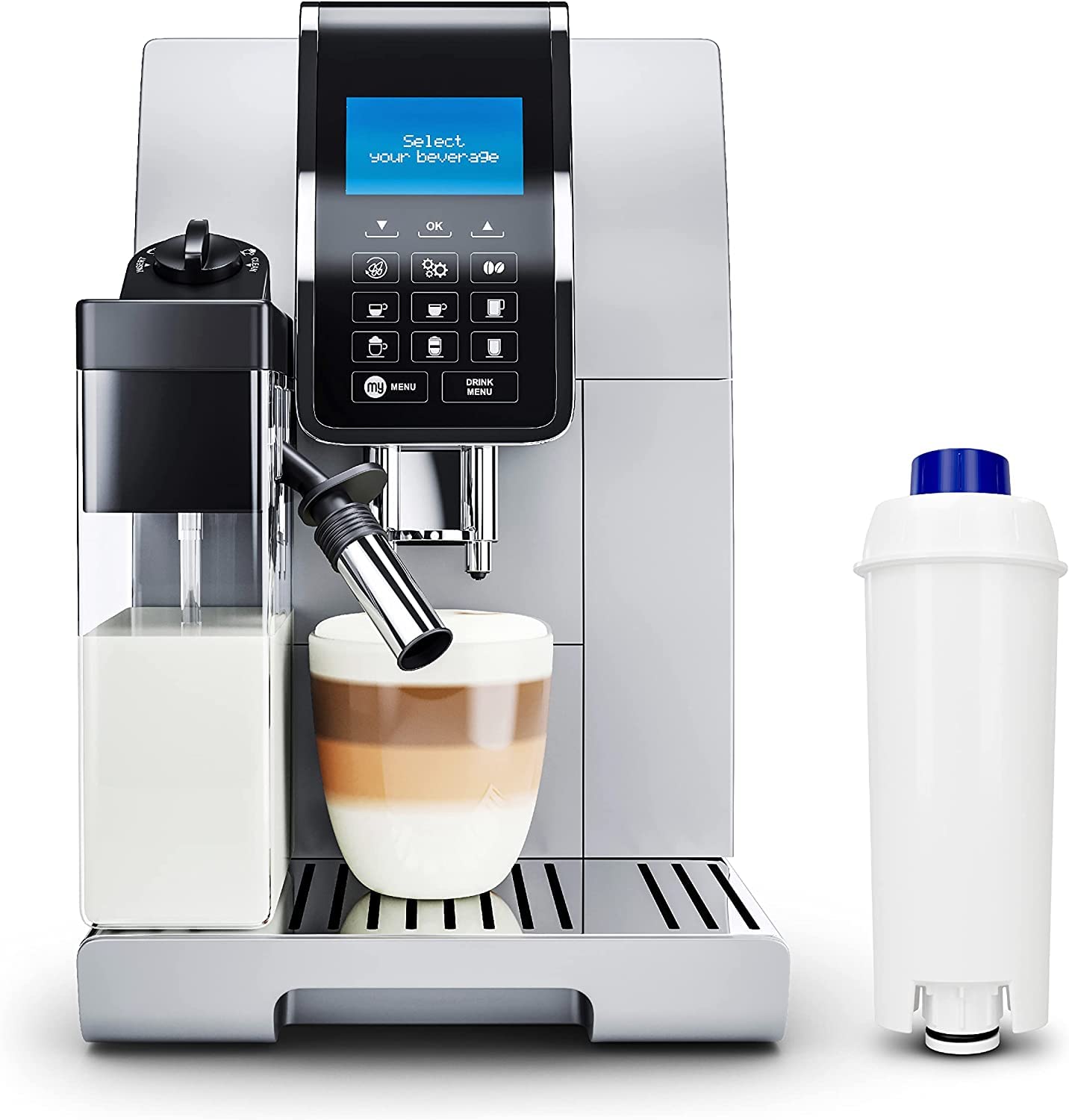 Aquafloow 4x Filtr Wody do Ekspresów do Kawy Delonghi Zamiennik dla DeLonghi DLSC002, SER3017 & 5513292811 Kompatybilny z serią ECAM ESAM ETAM | Pielęgnacja i Ochrona Ekspresów do Kawy De'Longhi