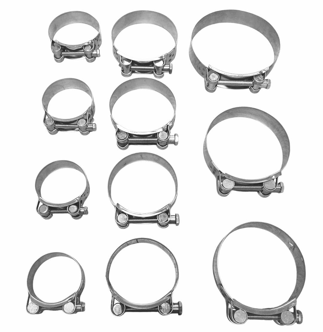 Mikalor Style High Strength Stainless Steel T-Bolt Pipe Clamps (74-79mm)